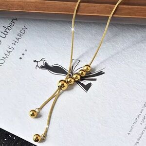 Anthropologie Gold Beaded Necklace